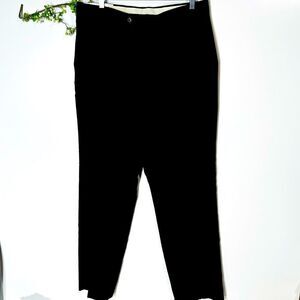 Haggar Black Label Black Pants Classic American Fit Plain Front NWT!